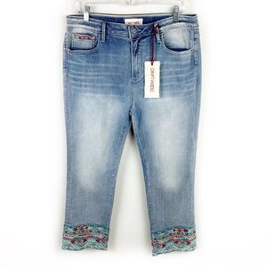 Driftwood Stitchfix Rosemond High-Rise Embroidered jeans size: 32